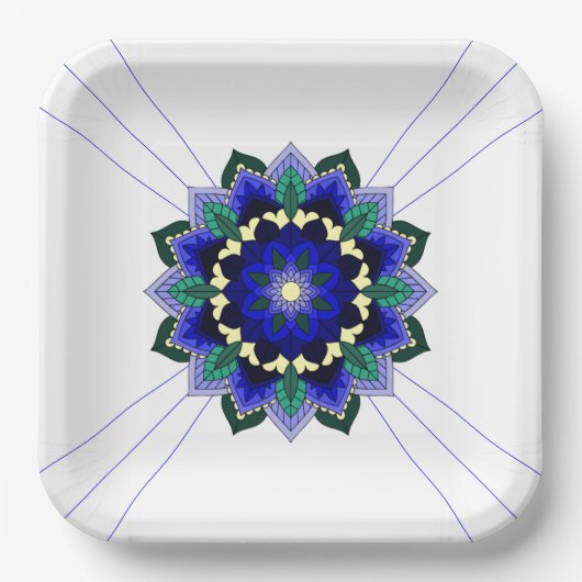 Mandala Pattern 02 in dark blue Paper Bord (Voorkant)
