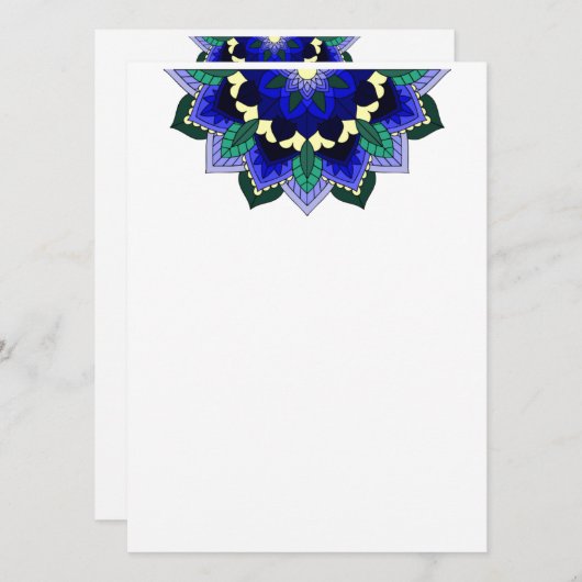 Mandala Pattern 02 in dark blue Program Programma (Voorkant / Achterkant)