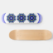Mandala Pattern 02 in dark blue Skateboard (Horizontaal)