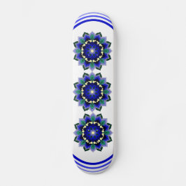 Mandala Pattern 02 in dark blue Skateboard