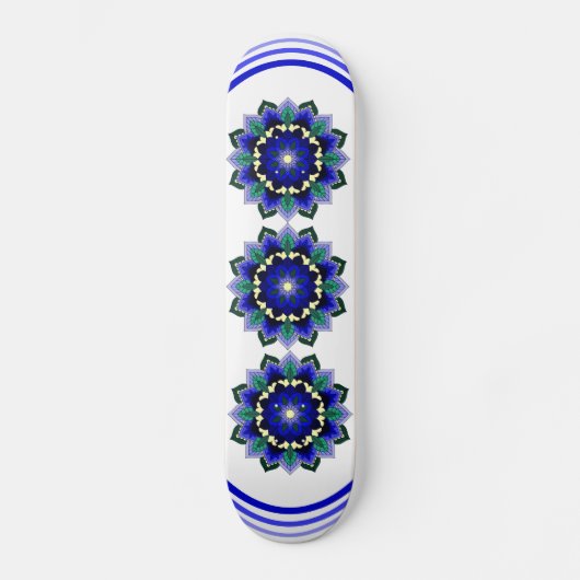 Mandala Pattern 02 in dark blue Skateboard (Voorkant)