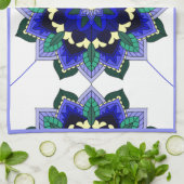 Mandala Pattern 02 in dark blue Tea Towel Theedoek (Gevouwen)