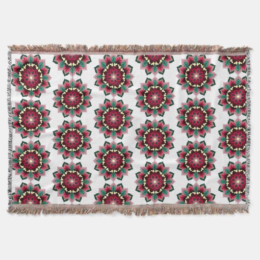 Mandala Pattern 02 in diep roze Deken (Voorkant)