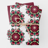 Mandala Pattern 02 in diep roze Inpakpapier Vel (In situ)