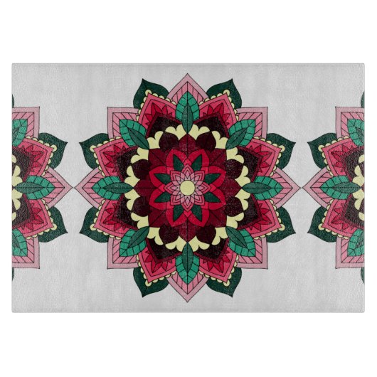 Mandala Pattern 02 in diep roze Snijplank (Voorkant)