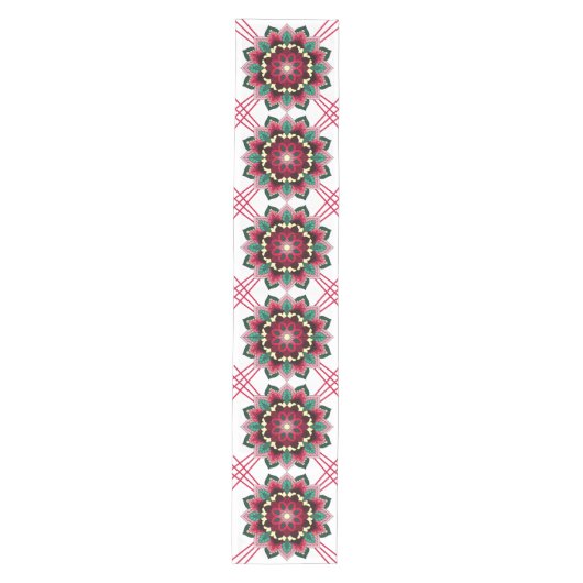 Mandala Pattern 02 in diepe roze Medium Table Runn Tafelloper (Voorkant)