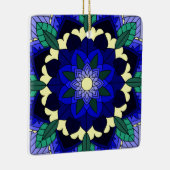 Mandala Pattern 02 in donkerblauw Keramisch Ornament (Rechts)