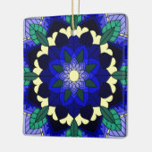 Mandala Pattern 02 in donkerblauw Keramisch Ornament (Links)