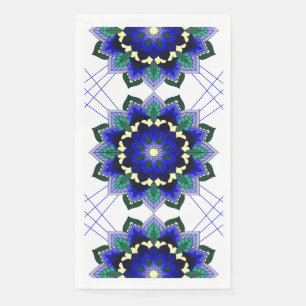 Mandala Pattern 02 in donkerblauw Napkin Servet