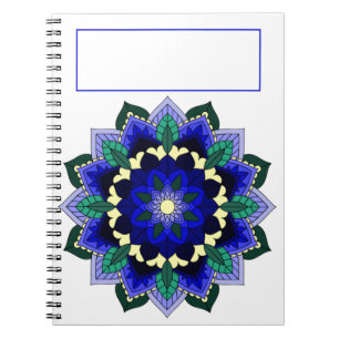 Mandala Pattern 02 in donkerblauw Notitieboek
