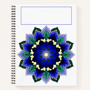 Mandala Pattern 02 in donkerblauw Notitieboek