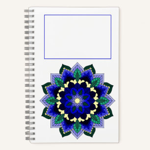 Mandala Pattern 02 in donkerblauw Notitieboek