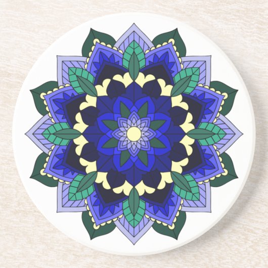 Mandala Pattern 02 in donkerblauw Onderzetter (Voorkant)