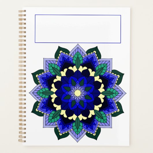 Mandala Pattern 02 in donkerblauw Planner (Voorkant)