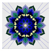 Mandala Pattern 02 in donkerblauw Poster Perfect Poster (Voorkant)