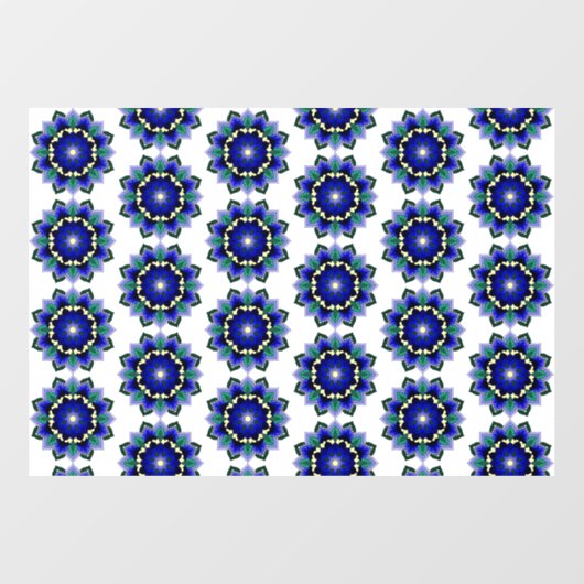 Mandala Pattern 02 in donkerblauw Raamsticker (Vel)