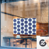 Mandala Pattern 02 in donkerblauw Raamsticker (Cafe Raam)