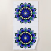 Mandala Pattern 02 in donkerblauw Strandlaken (Voorkant)