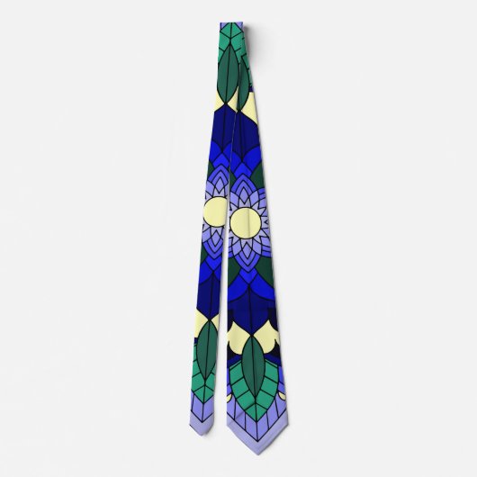 Mandala Pattern 02 in donkerblauw Stropdas (Achterkant)