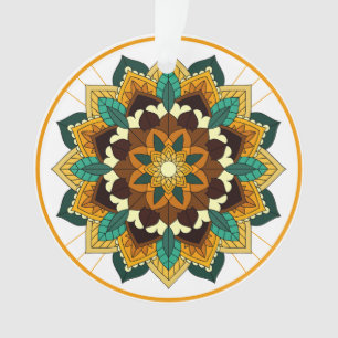 Mandala Pattern 02 in geel en geelbruin Ornament