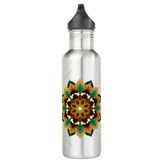 Mandala Pattern 02 in geel & tan 710 Ml Water Bo Waterfles (Rechts)