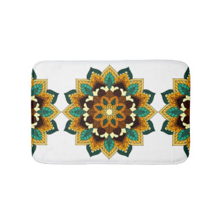 Mandala Pattern 02 in geel & tan Badmat