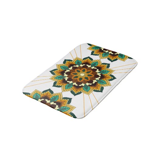 Mandala Pattern 02 in geel & tan Bath Mat (Gekanteld)