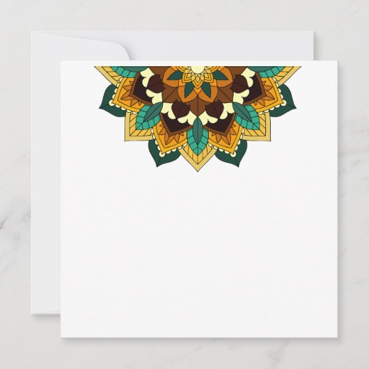 Mandala Pattern 02 in geel & tan Bedankkaart (Voorkant)