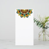 Mandala Pattern 02 in geel & tan Bedankkaart (Staand voorkant)