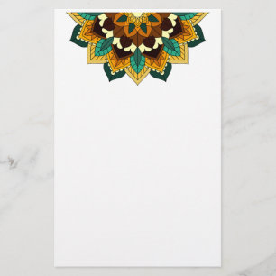 Mandala Pattern 02 in geel & tan Briefpapier