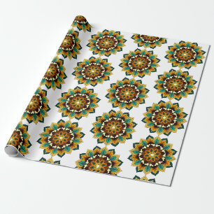 Mandala Pattern 02 in geel & tan Cadeaupapier