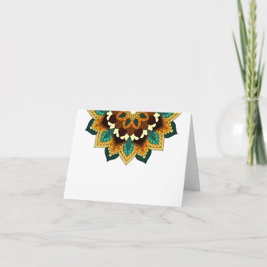 Mandala Pattern 02 in geel & tan Kaart (Voorkant)