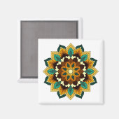 Mandala Pattern 02 in geel & tan Magneet (Voorkant / Achterkant)