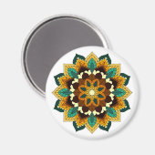Mandala Pattern 02 in geel & tan Magneet (Voorkant / Achterkant)