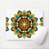 Mandala Pattern 02 in geel & tan Muismat (Met muis)