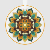 Mandala Pattern 02 in geel & tan Ornament (achterkant)