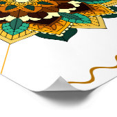 Mandala Pattern 02 in geel & tan Poster (Hoek)