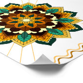 Mandala Pattern 02 in geel & tan Poster (Hoek)