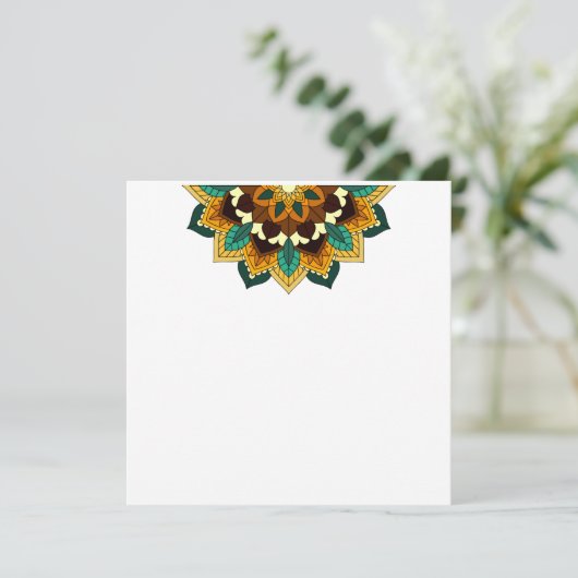 Mandala Pattern 02 in geel & tan Programma (Staand voorkant)