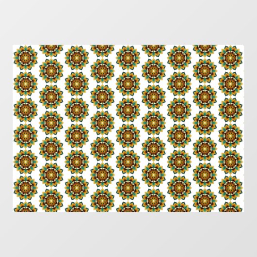 Mandala Pattern 02 in geel & tan Raamsticker (Vel)