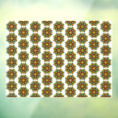Mandala Pattern 02 in geel & tan Raamsticker (Vel 3)