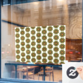 Mandala Pattern 02 in geel & tan Raamsticker (Cafe Raam)