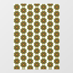 Mandala Pattern 02 in geel & tan Raamsticker