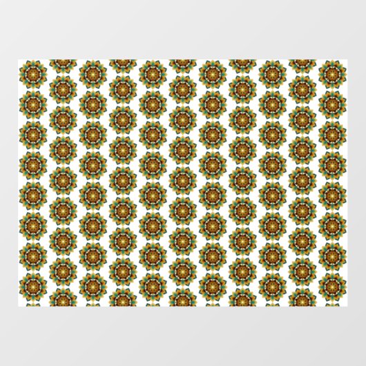 Mandala Pattern 02 in geel & tan Raamsticker (Vel)