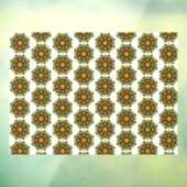 Mandala Pattern 02 in geel & tan Raamsticker (Vel 3)