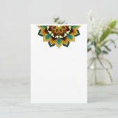 Mandala Pattern 02 in geel & tan Save The Date (Staand voorkant)