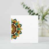 Mandala Pattern 02 in geel & tan Save the Date (Staand voorkant)