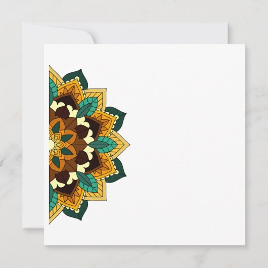 Mandala Pattern 02 in geel & tan Save the Date (Voorkant)