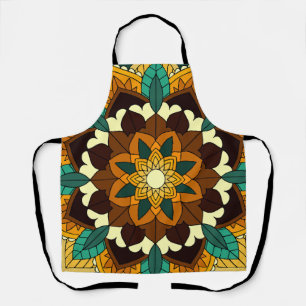 Mandala Pattern 02 in geel & tan Schort