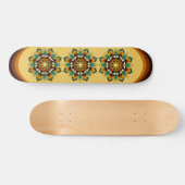Mandala Pattern 02 in geel & tan Skateboard (Horizontaal)